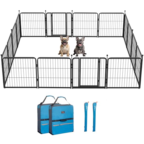 FXW Instant Unleashed Dog Playpen, Portable Pet Fence for Outdoor, RV Trips, and Camping, 24 inch, 16 Panels for Puppy and Small Dogs with Playpen Storage Bag (2 Pack)Patented