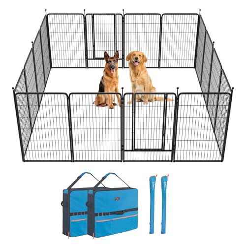 FXW Instant Unleashed Dog Playpen, Portable Pet Fence for Outdoor, RV Trips, and Camping, 45 inch, 16 Panels for Large Dogs with Playpen Storage Bag (2 Pack)Patented